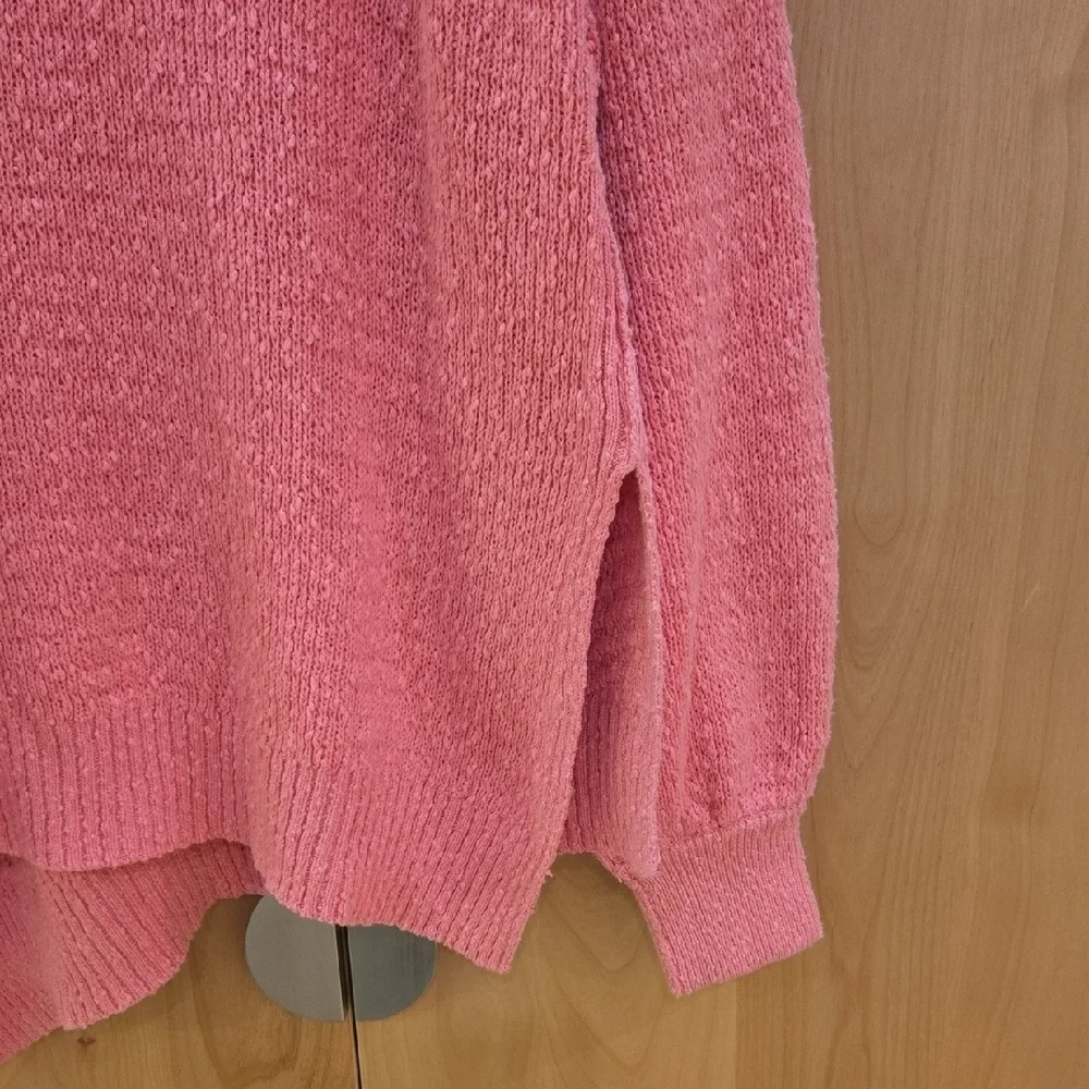 Free People West Coast V Neck Pink Sweater, Comfy Vibes, Statement, M